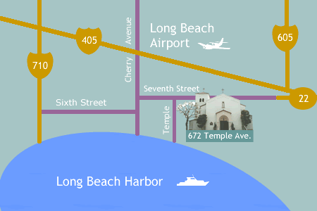 Illustrated directions to St. Matthew's Parish in Long Beach